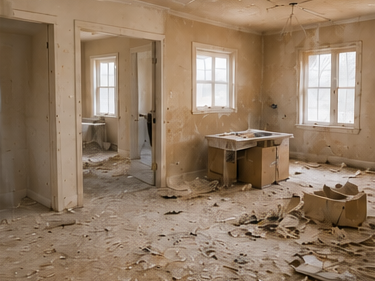 Construction site dirty home